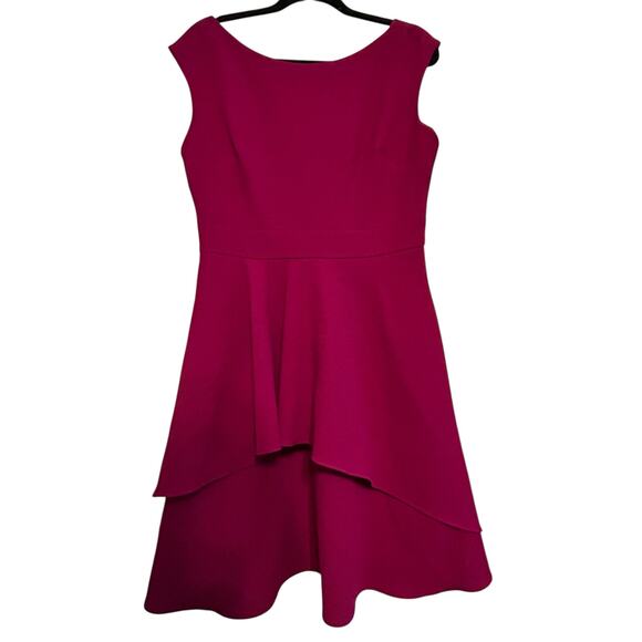 Eliza J Fuchsia Flutter Sleeveless Dress - Size 10 - Picture 2 of 11